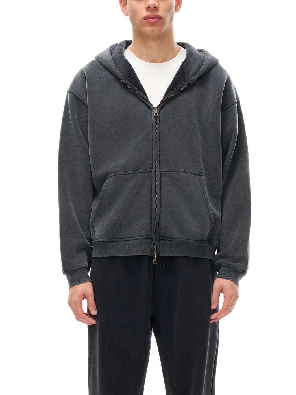 lultjcustoms(black logo) Zip-Through Boxy Fleece Hoodie Multicolor
