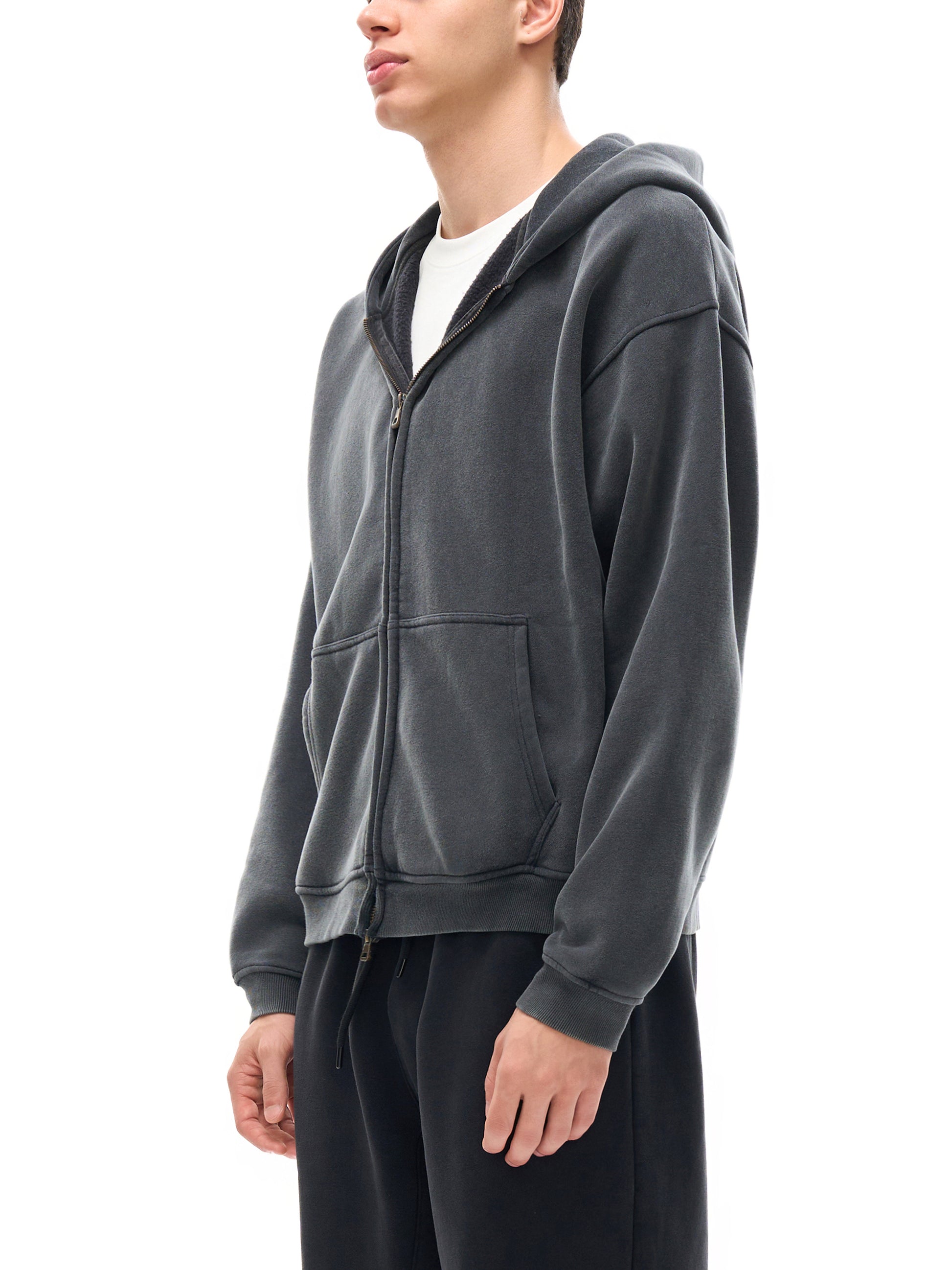 lultjcustoms(white logo) Zip-Through Boxy Fleece Hoodie Multicolor