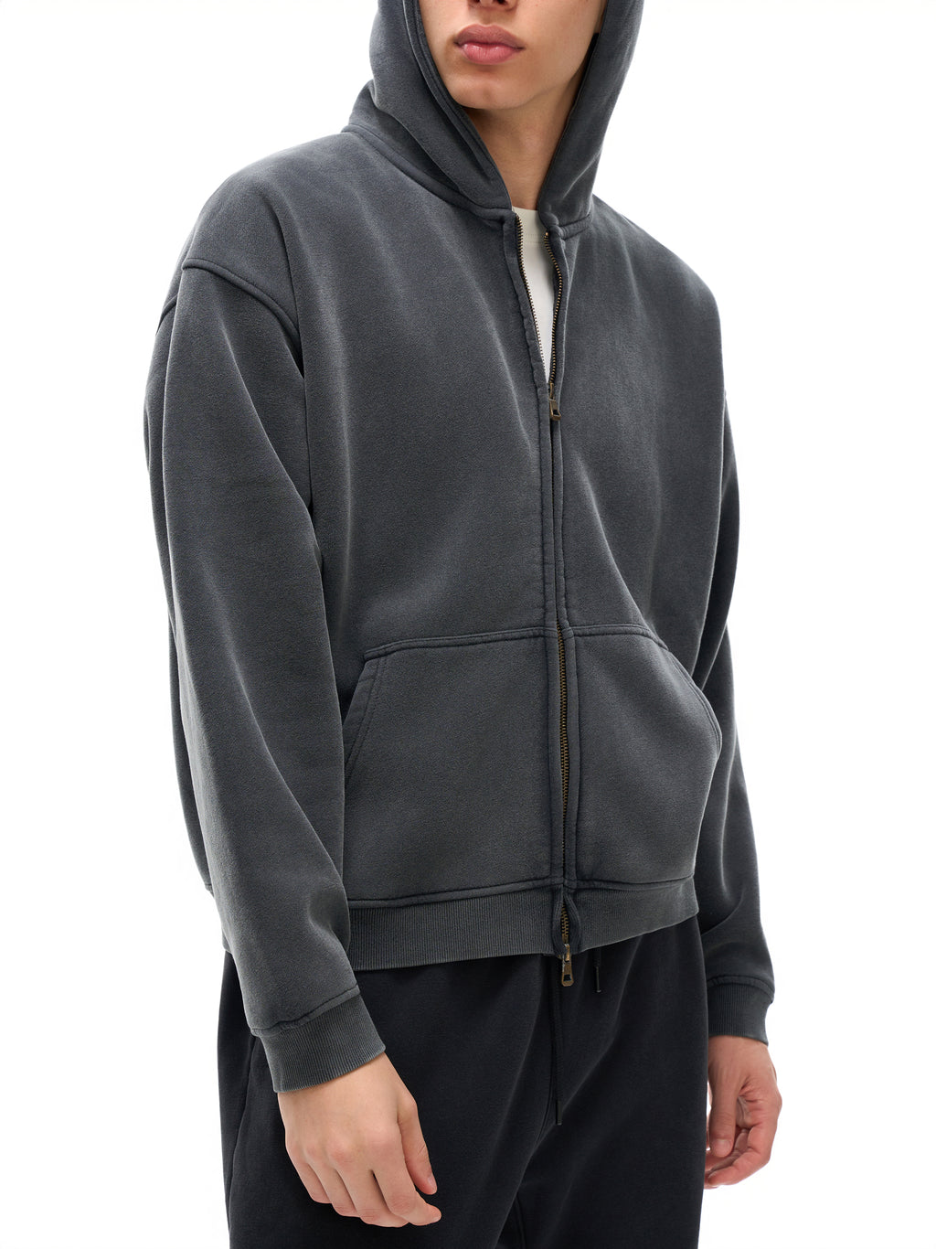 lultjcustoms(black logo) Zip-Through Boxy Fleece Hoodie Multicolor